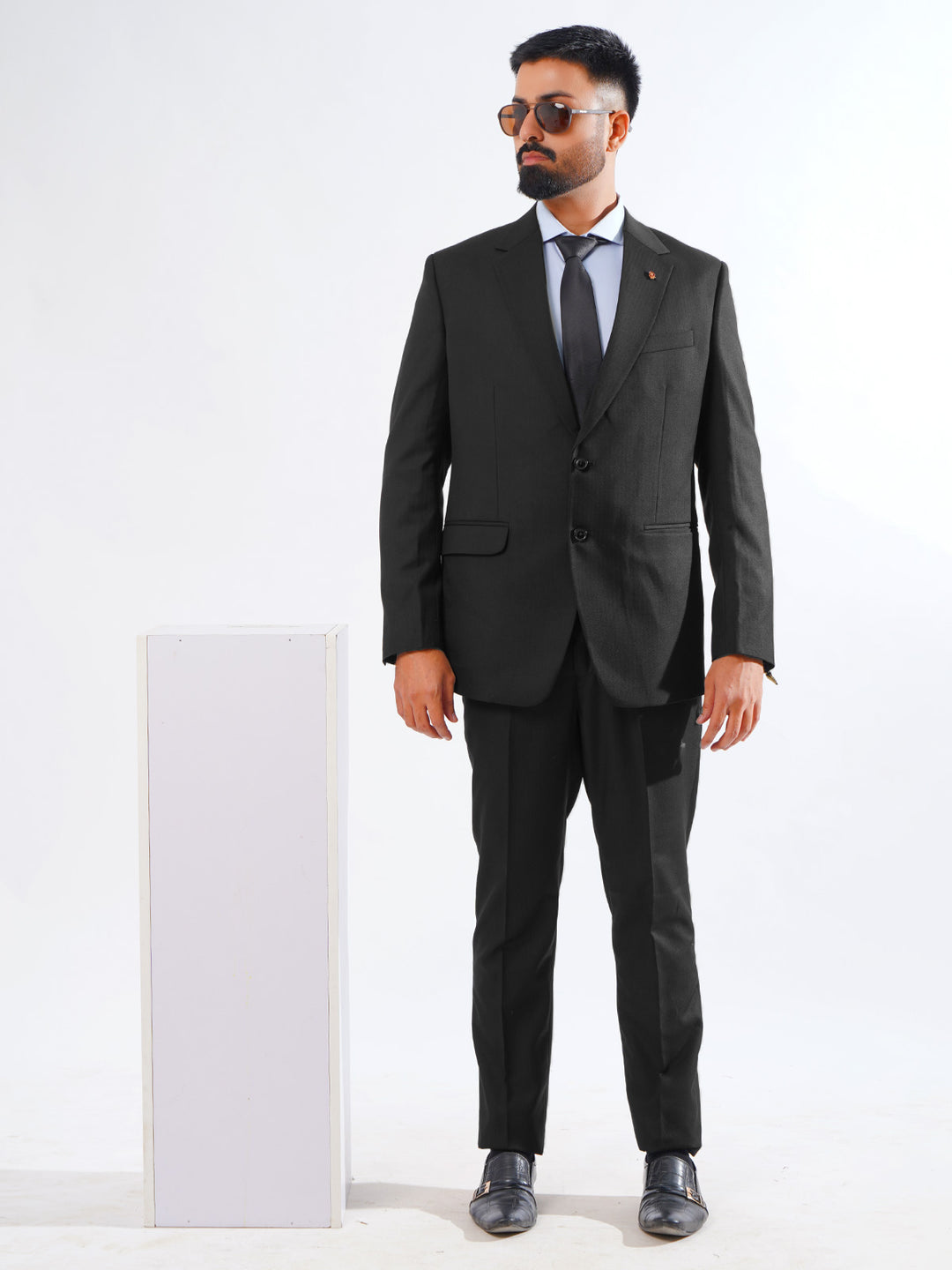 Black Self Tailored Fit Two Piece Suit  (SF-036)