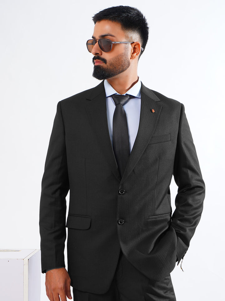 Black Self Tailored Fit Two Piece Suit  (SF-036)