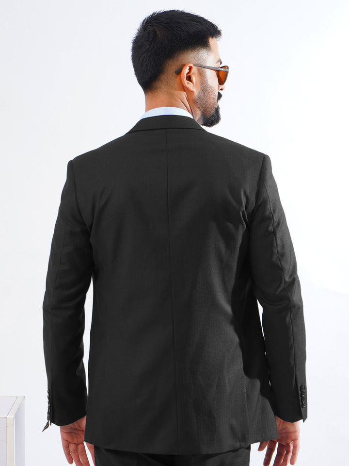 Black Self Tailored Fit Two Piece Suit  (SF-036)