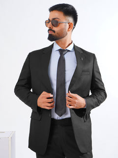 Black Self Tailored Fit Two Piece Suit  (SF-037)