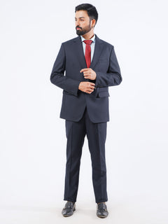 Navy Blue Plain Tailored Fit Two Piece Suit  (SF-039)