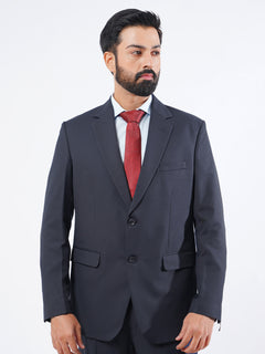 Navy Blue Plain Tailored Fit Two Piece Suit  (SF-039)