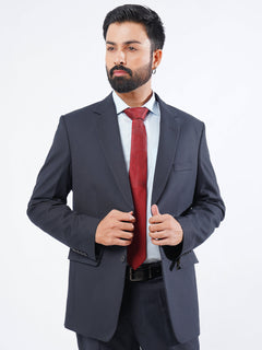 Navy Blue Plain Tailored Fit Two Piece Suit  (SF-039)