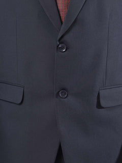 Navy Blue Plain Tailored Fit Two Piece Suit  (SF-039)