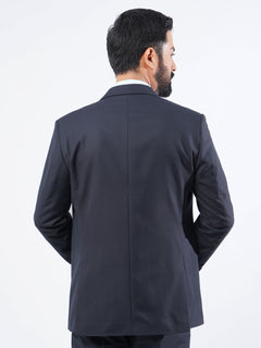 Navy Blue Plain Tailored Fit Two Piece Suit  (SF-039)