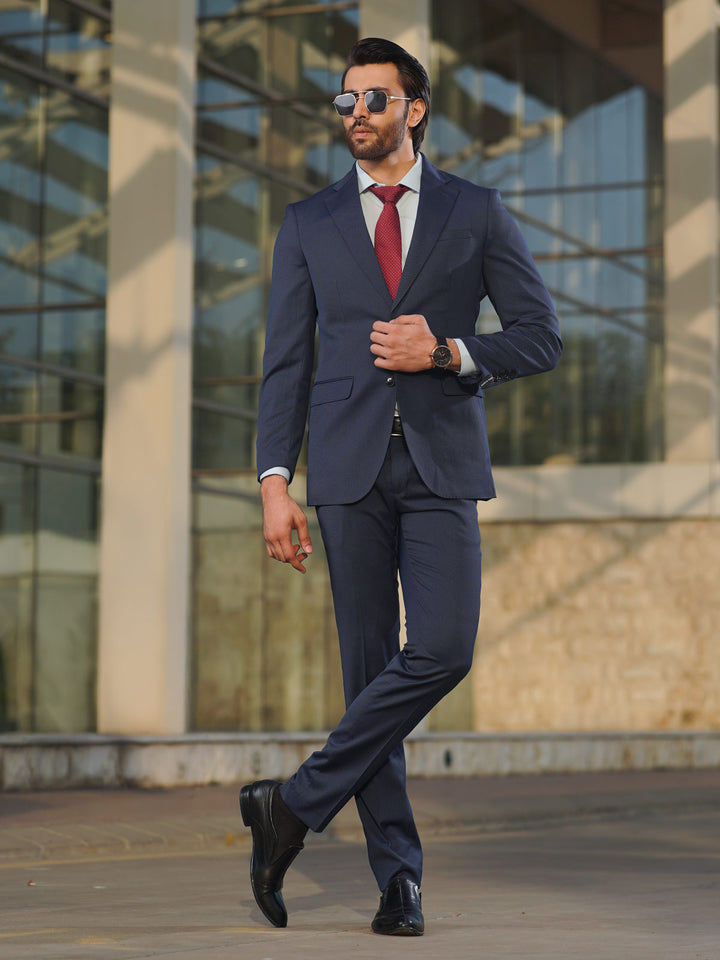 Navy Self Imported Two Piece Suit  (SF-045)