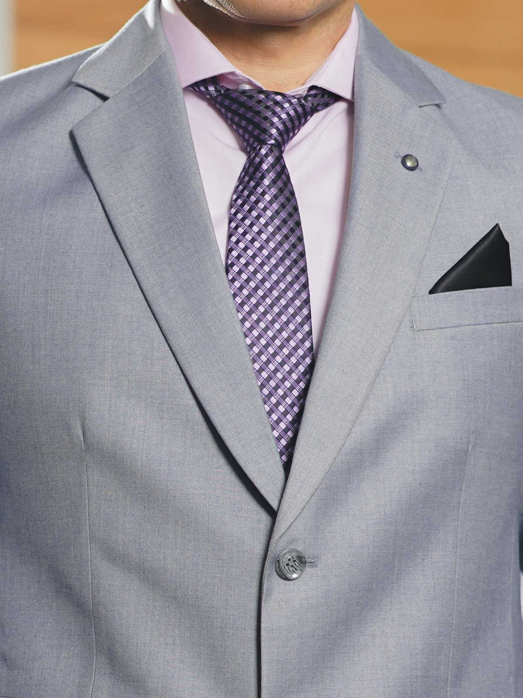 Greyish Blue Self Tailored Fit Two Piece Suit  (SF-047)