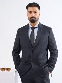 Navy Blue Plain Tailored Fit Two Piece Suit (SF-050)