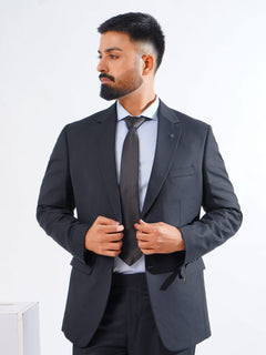 Navy Blue Plain Tailored Fit Two Piece Suit (SF-050)