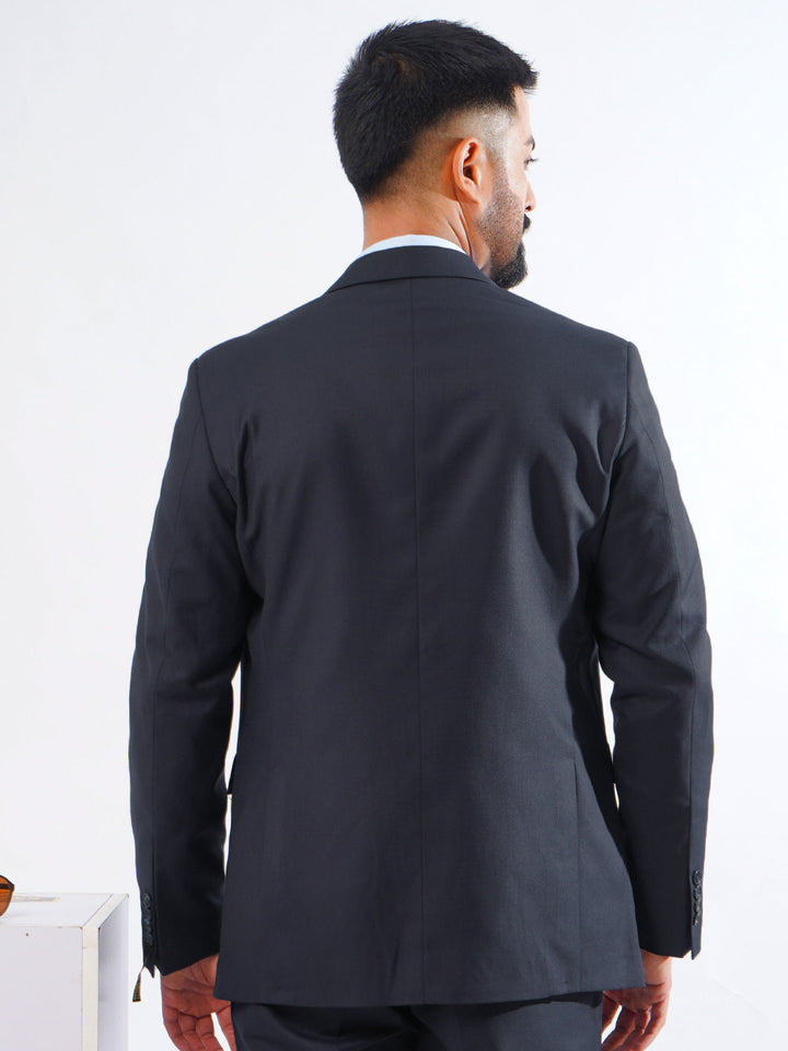 Navy Blue Plain Tailored Fit Two Piece Suit (SF-050)