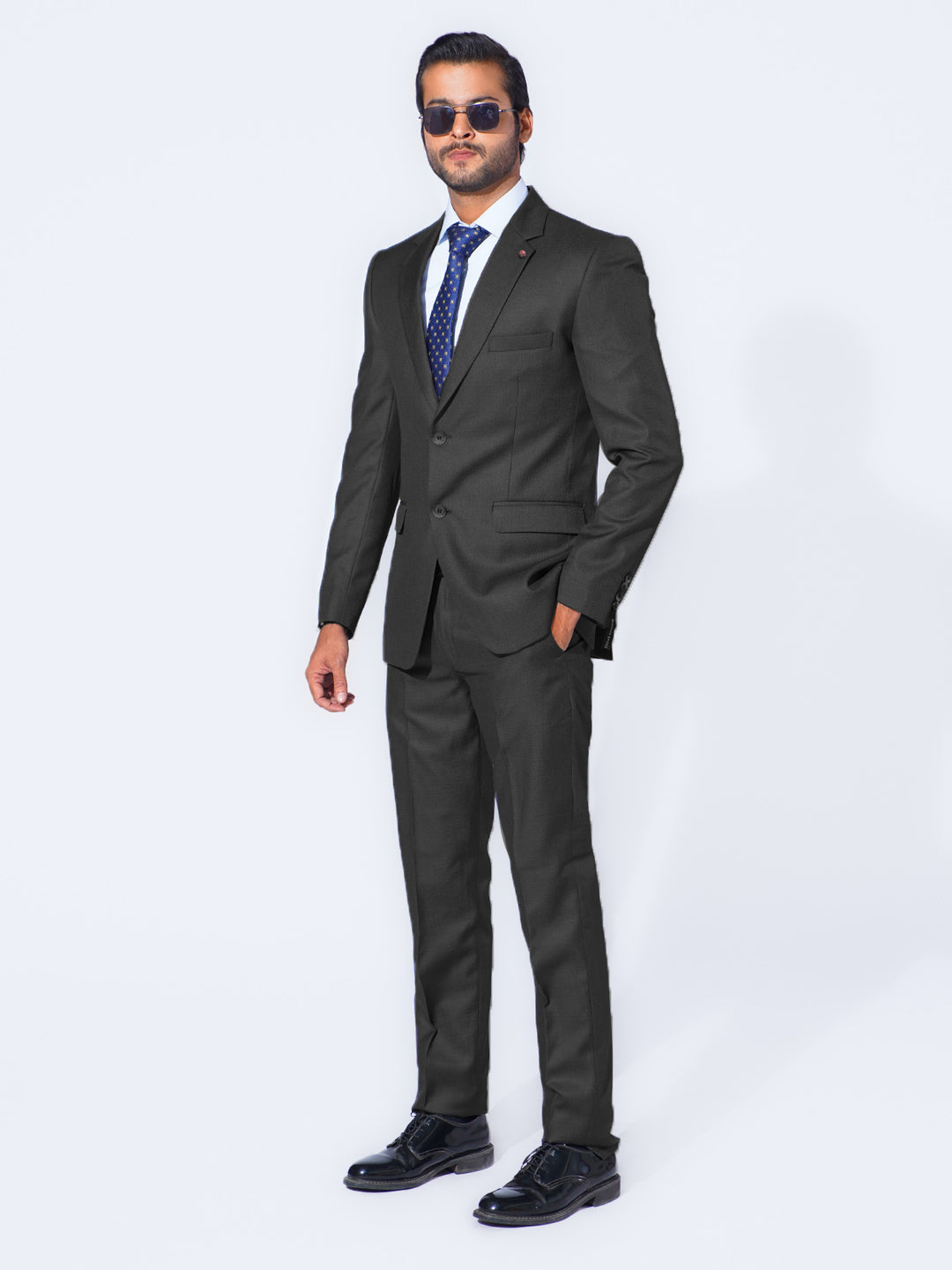 Black Self Tailored Fit Two Piece Suit (SF-052)