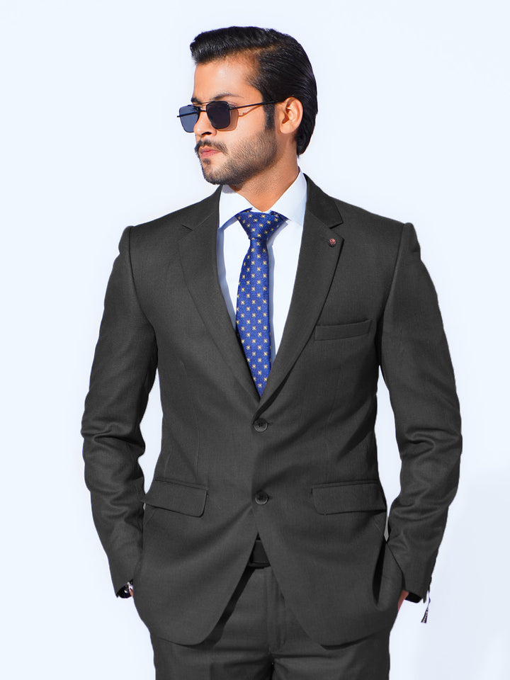 Black Self Tailored Fit Two Piece Suit (SF-052)