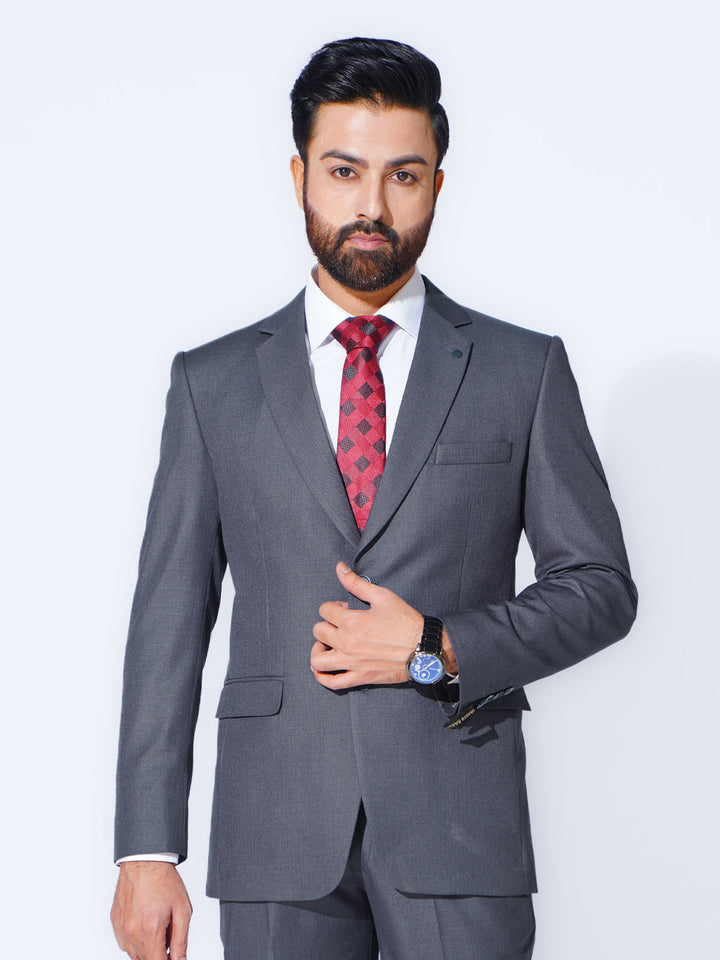 Light Grey Self Tailored Fit Two Piece Suit (SF-057)