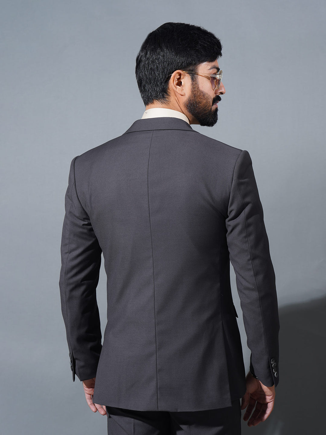 Malaysia Grey Plain Tailored Fit Two Piece Suit (SF-061)