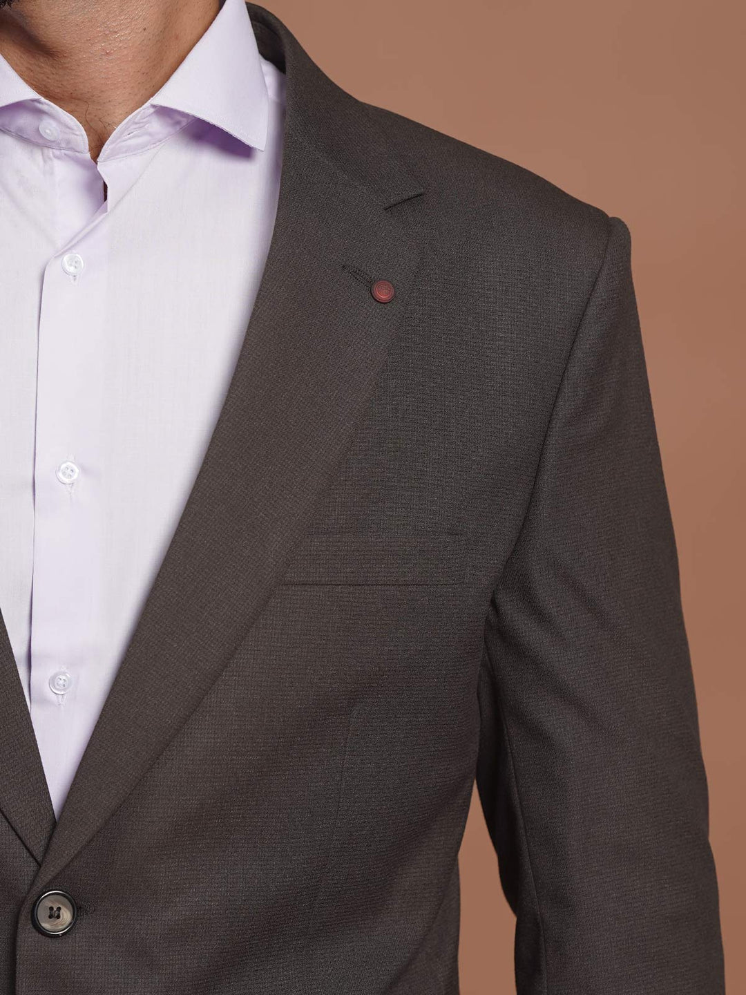 Brown Self Two Piece Suit (SF-106)