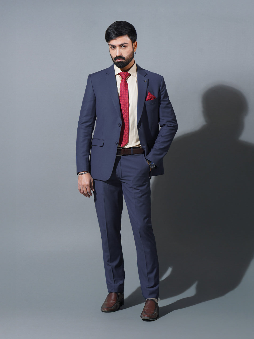 Blue Plain Two Piece Suit (SF-107)