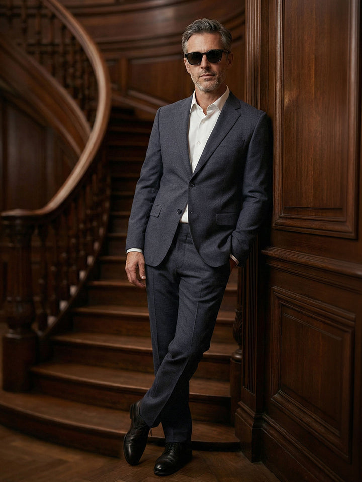 Dark Grey Self Imported Two Piece Suit (SF-150)