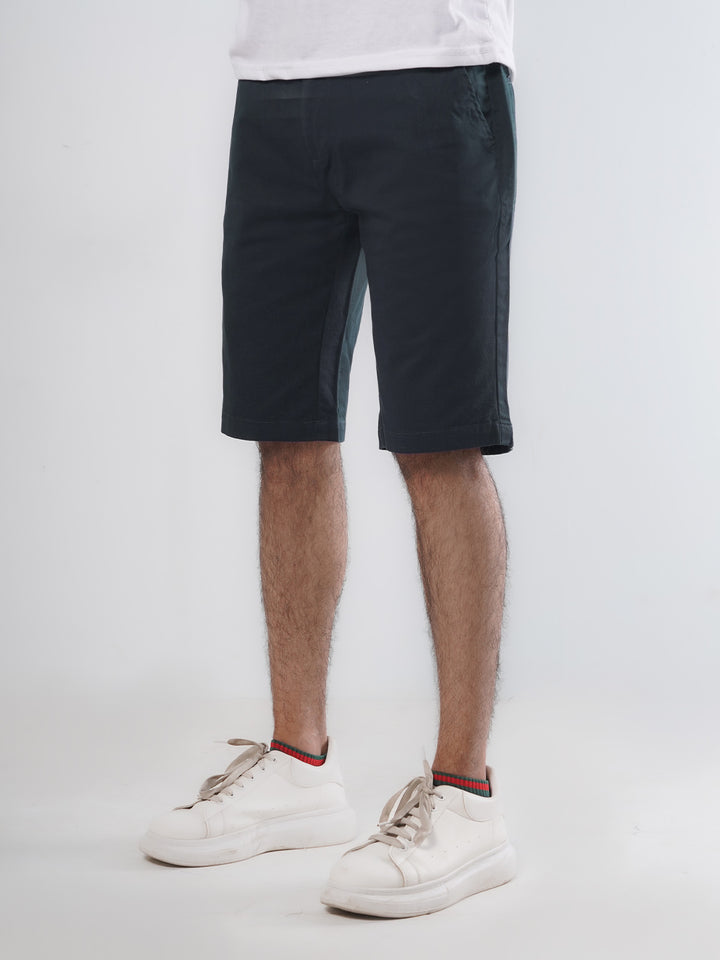 Navy Blue Plain Men's Summer Cotton Shorts (Shorts-17)