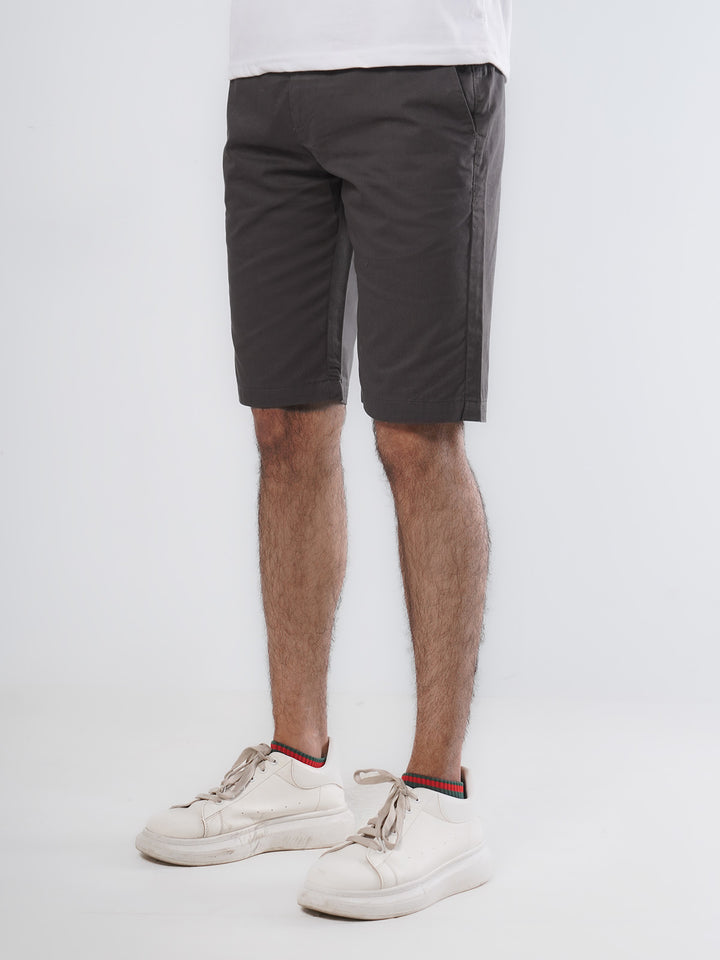 Dark Brown Plain Men's Summer Cotton Shorts (Shorts-22)