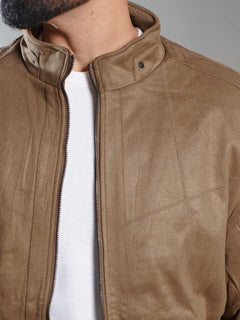 Brown Imported Suede Zipper Jacket (PSJ-001)