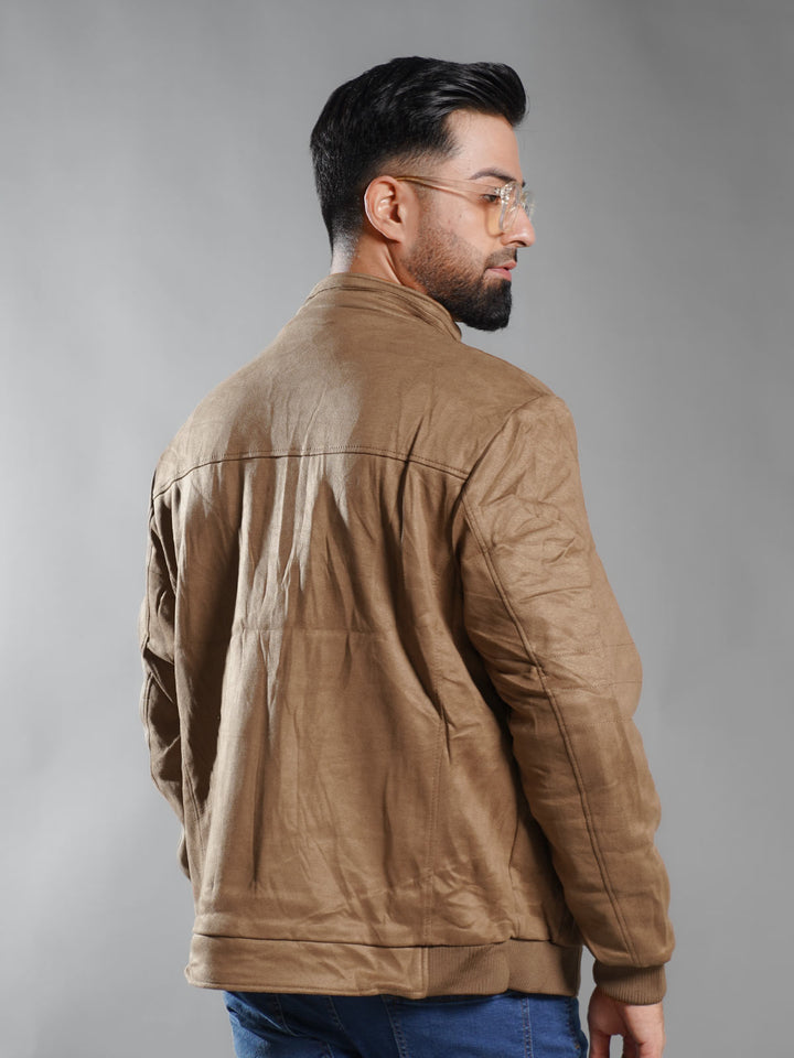 Brown Imported Suede Zipper Jacket (SJ-001)