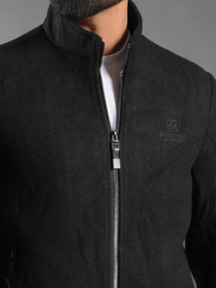 Black Imported Suede Zipper Jacket (SJ-002)