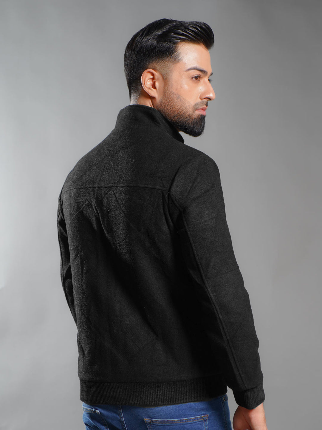 Black Imported Suede Zipper Jacket (SJ-002)