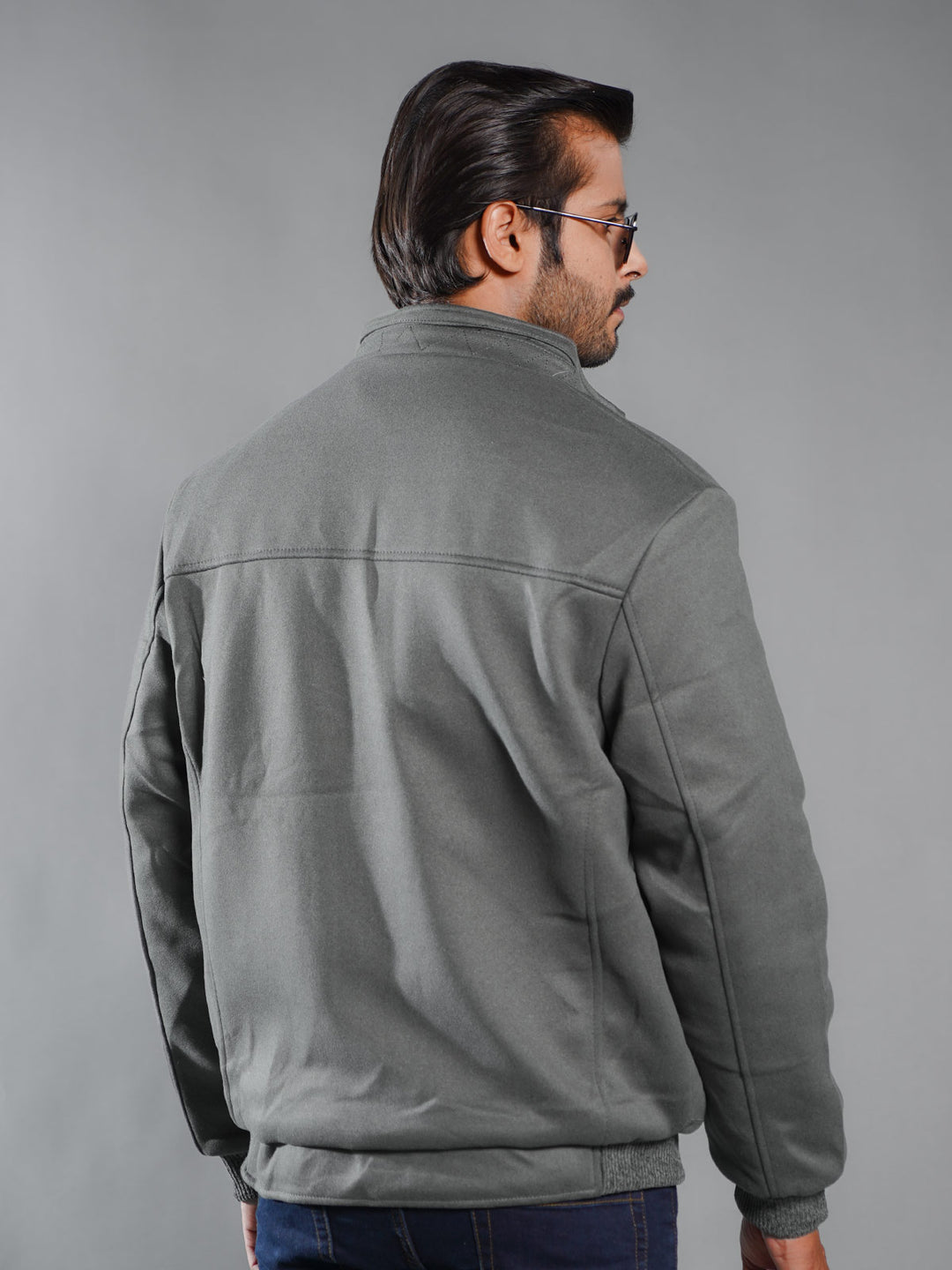 Dark Grey Imported Full Sleeves Suede Jacket (SJ-004)