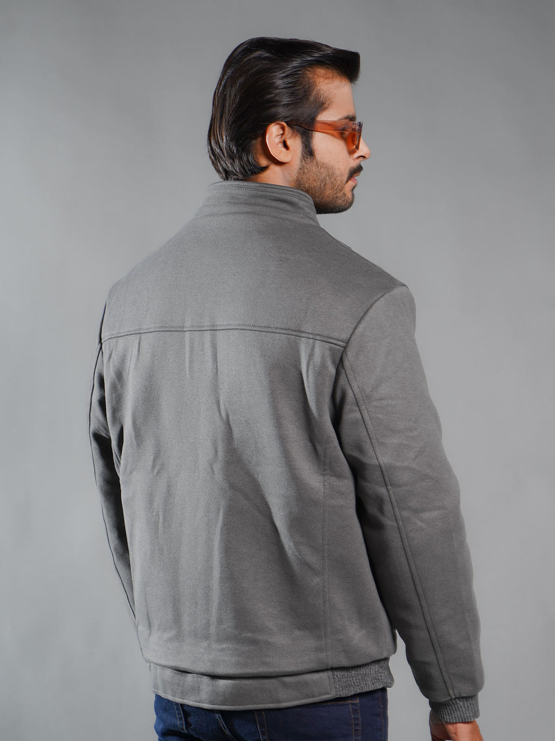 Dark Grey Imported Full Sleeves Suede Jacket (SJ-007)