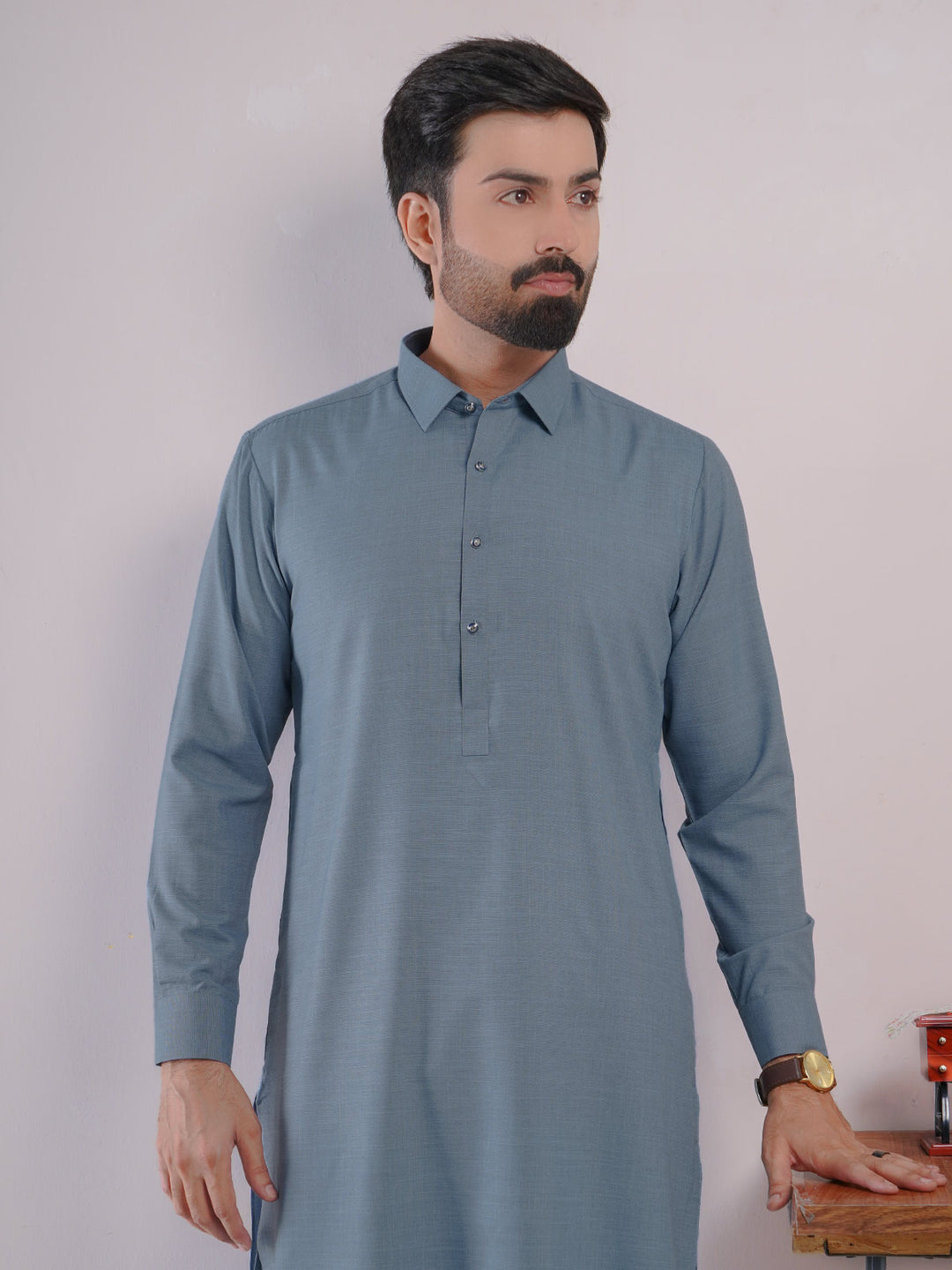 Blue Self Exclusive Range Designer Shalwar Kameez (SK-434)