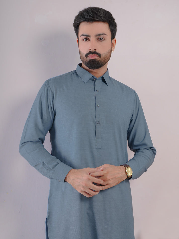 Blue Self Exclusive Range Designer Shalwar Kameez (SK-434)