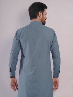 Blue Self Exclusive Range Designer Shalwar Kameez (SK-434)