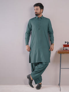 Turquoise Self Exclusive Range Designer Shalwar Kameez (SK-437)