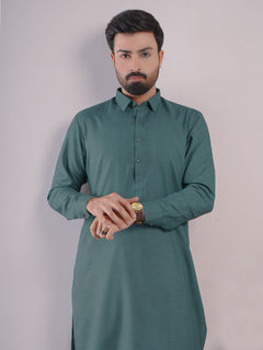 Turquoise Self Exclusive Range Designer Shalwar Kameez (SK-437)