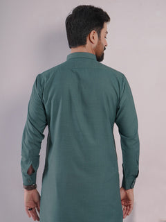 Turquoise Self Exclusive Range Designer Shalwar Kameez (SK-437)