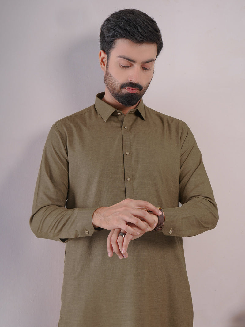 Mustard Self Exclusive Range Designer Shalwar Kameez (SK-438)