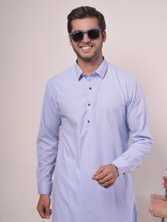 Sky Blue Self Exclusive Range Designer Shalwar Kameez (SK-440)