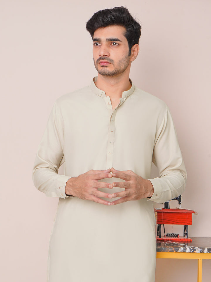 Beige Self Exclusive Range Designer Shalwar Kameez (SK-452)