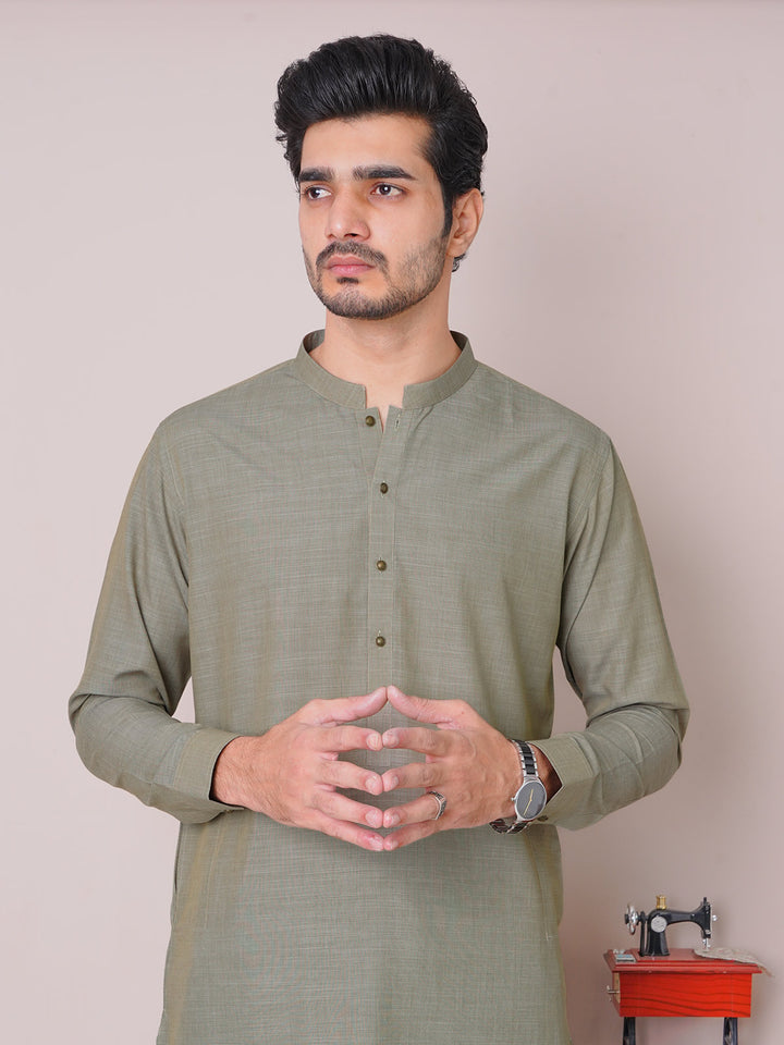 Pickle Self Exclusive Range Ban Collar Designer Shalwar Kameez (SK-459)