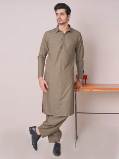 Beige Self Exclusive Range Designer Shalwar Kameez (SK-465)