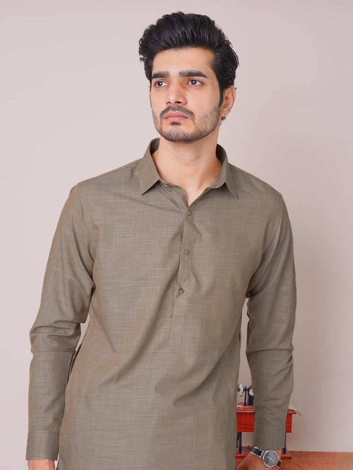 Beige Self Exclusive Range Designer Shalwar Kameez (SK-465)