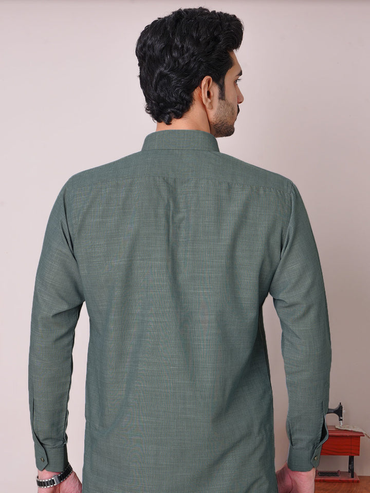 Dark Green Self Exclusive Range Designer Shalwar Kameez (SK-469)