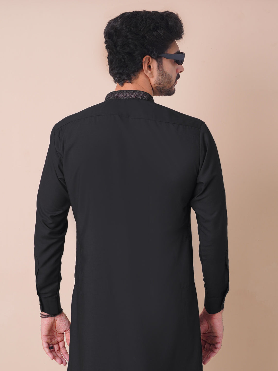 Black Self Exclusive Range Designer Kurta Pajama (SK-472)