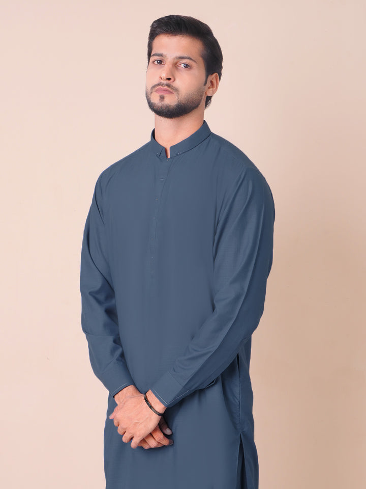 Blue Self Exclusive Range Designer Shalwar Kameez (SK-474)