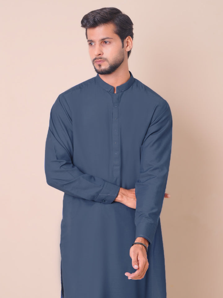 Blue Self Exclusive Range Designer Shalwar Kameez (SK-474)