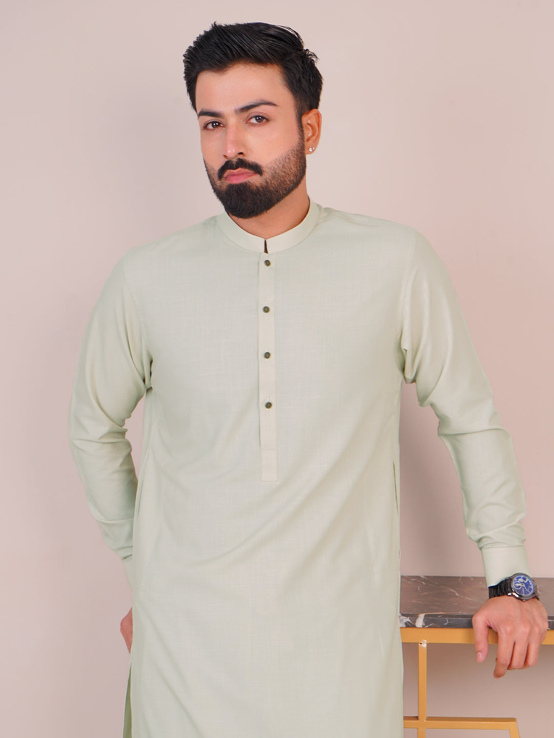 Pistachio Self Exclusive Range Designer Shalwar Kameez (SK-476)