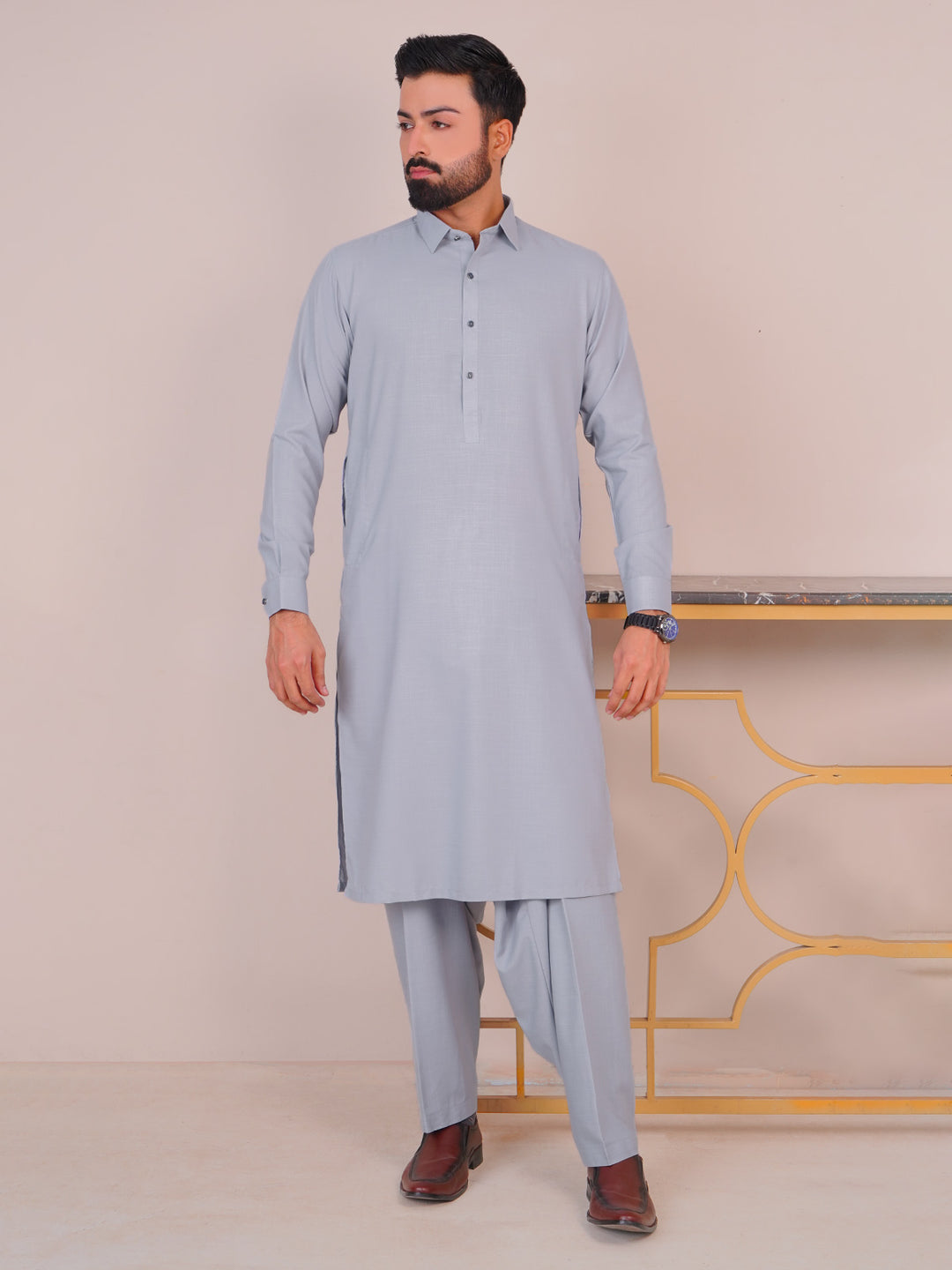 Light Blue Self Exclusive Range Designer Shalwar Kameez (SK-481)