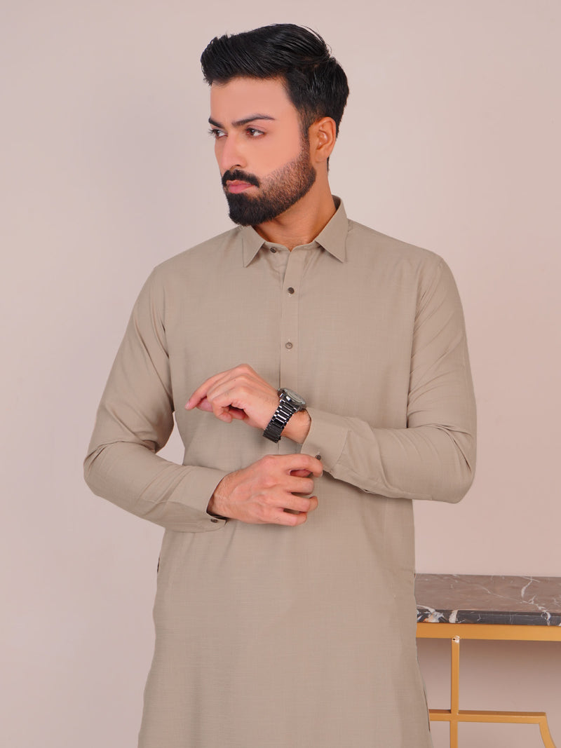 Brown Self Exclusive Range Designer Shalwar Kameez (SK-483)