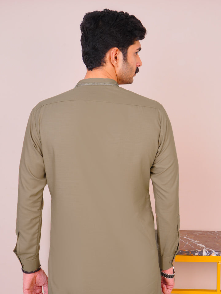 Brown Self Exclusive Range Designer Shalwar Kameez  (SK-487)