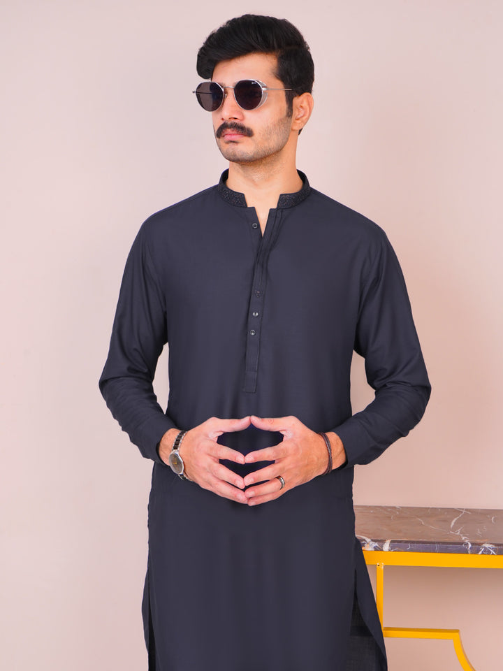 Navy Blue Self Exclusive Range Designer Kurta Pajama  (SK-488)